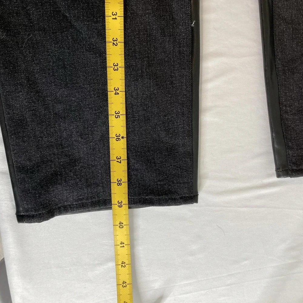 NWT Abercrombie & Fitch Straight Leg Vegan Leather Ultra‎ High Rise Jeans 34